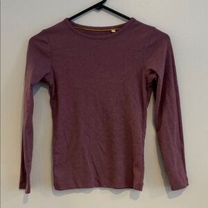 Mini Boden Pointelle Purple Long Sleeve Tee